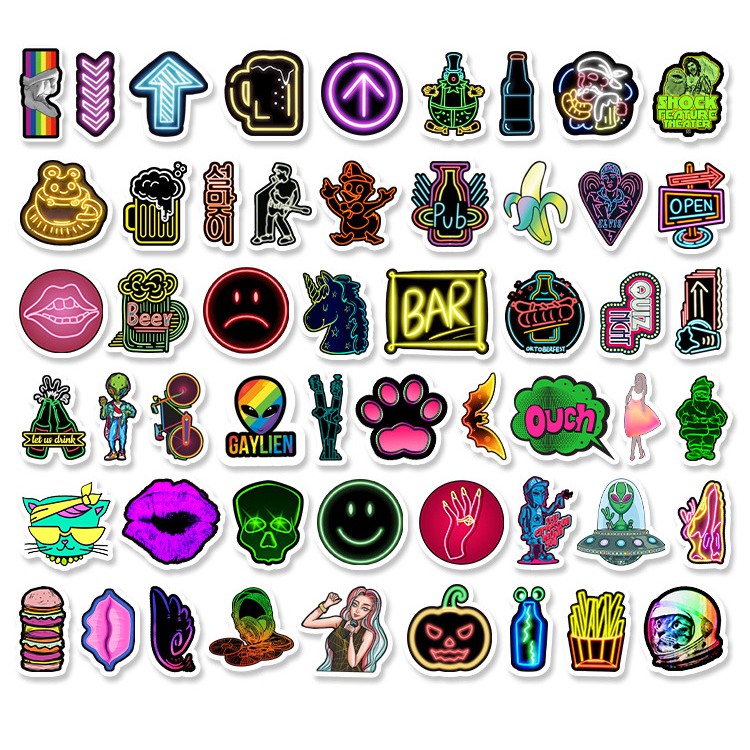 Sticker cute dán trang trí laptop, mũ bảo hiểm phong cách đường phố - DB.002