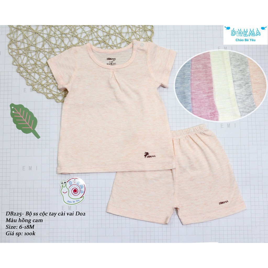 Dokma - Bộ sơ sinh cài vai cộc tay 6-18M ( DB225 )