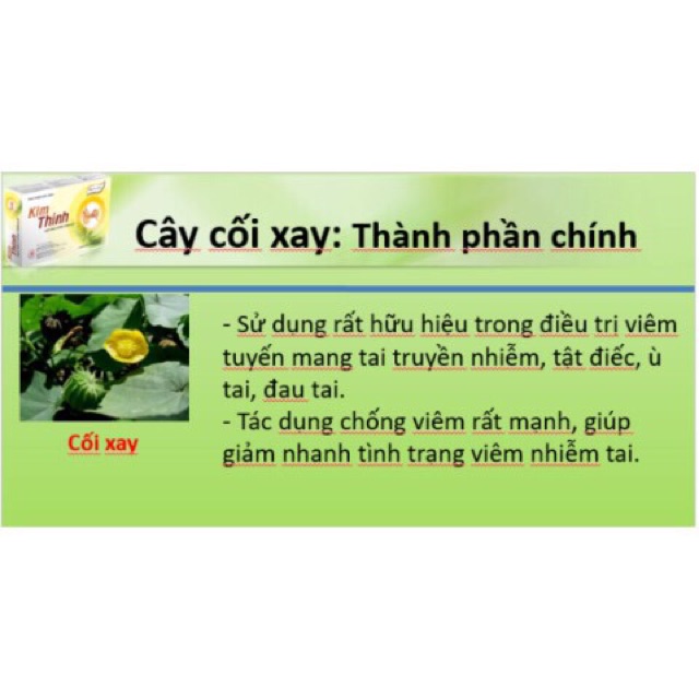 Kim Thính-Giúp tăng cường sức khỏe thính giác, tăng cường thính lực cho đôi tai. Hỗ trợ giảm thiểu các triệu chứng ù tai