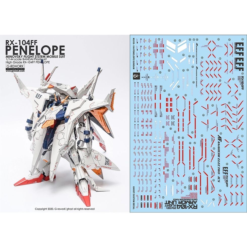 Miếng Dán Gundam Dạ Quang HG Penelope Gundam White Goose RX-104