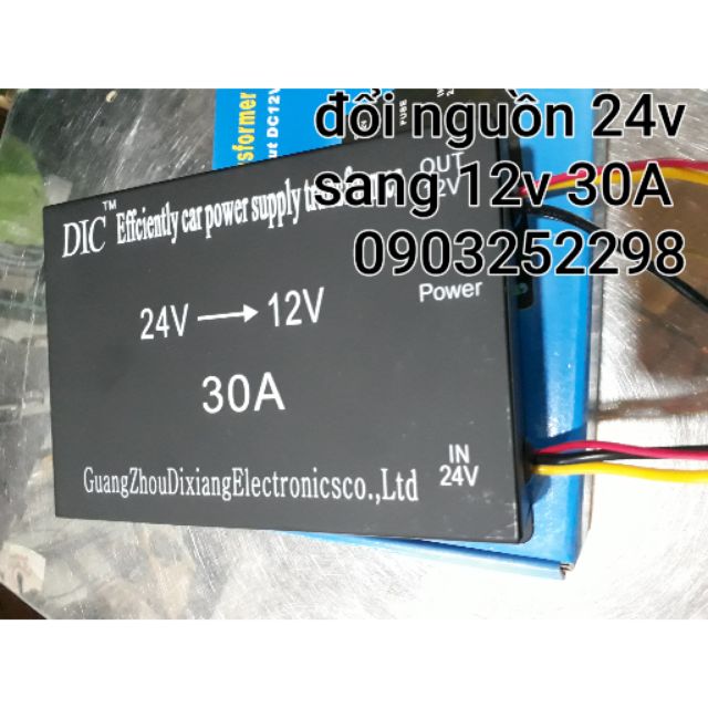 Đổi nguồn 24v sang 12v loại to 30A hàng tốt