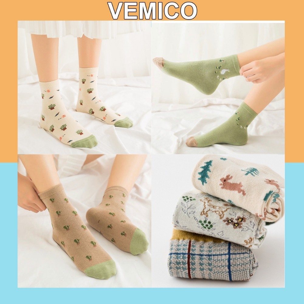 Tất nữ vintage Vemico phong cách hàn quốc xinh xắn TN106