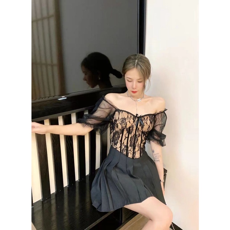 Hàng Mới Về Hàng Mới Về Mới Áo Ren Tay Phồng Thêu Họa Tiết Phong Cách Cổ Điển Thanh Lịch Dành Cho Nữ