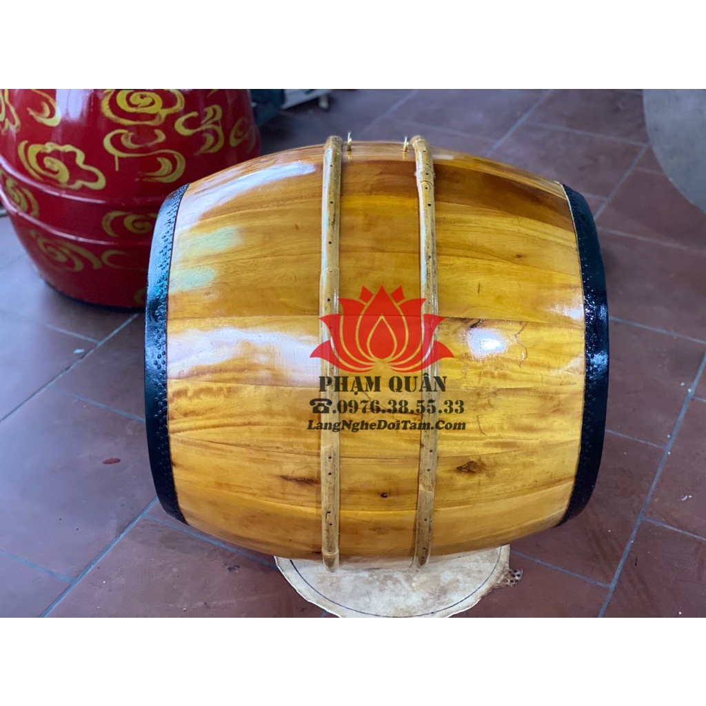 (Đk mặt 52 x 65cm) Trống trường học, đình chùa Tang trần hàng loại đẹp