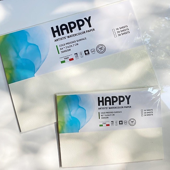 Giấy Vẽ Màu Nước HAPPY Hạng Họa Sĩ 300gsm