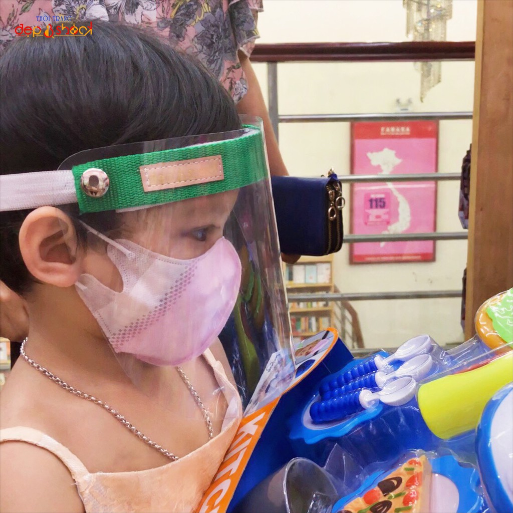 VIDEOKính che mặt trong suốt TRẺ EM VÀ NGƯỜI LỚN chống dịch bệnh chống giọt bắn, bụi bảo vệ sức khỏe-nhựa meka cao cấp