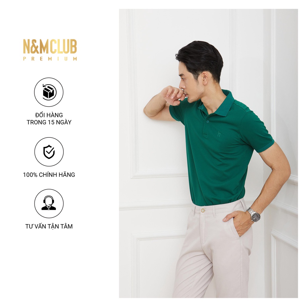 Áo Thun Polo Nam N&amp;MCLUB màu xanh lá cây mã 2104033
