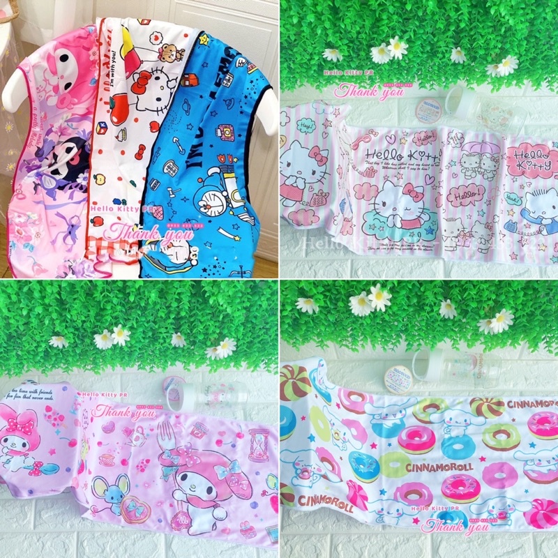 Khăn lụa băng thấm nước thể thao Hello Kitty - Doremon Doraemon