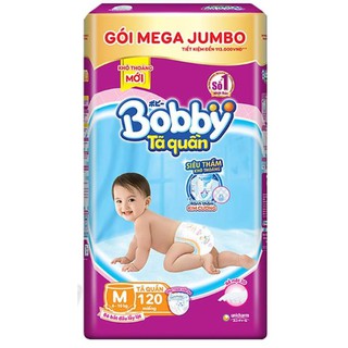 Tã Quần Bobby Gói Mega Jumbo M120 (120 Miếng)