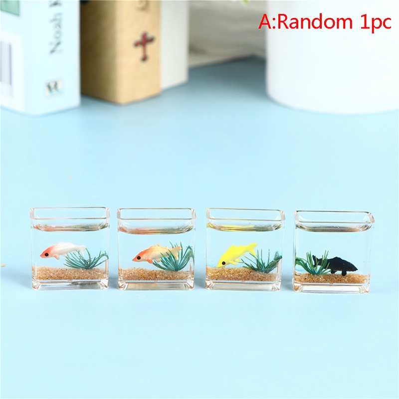 Bộ 2 Mô Hình Cá Vàng Mini Bằng Nhựa Trong Suốt Dùng Trang Trí