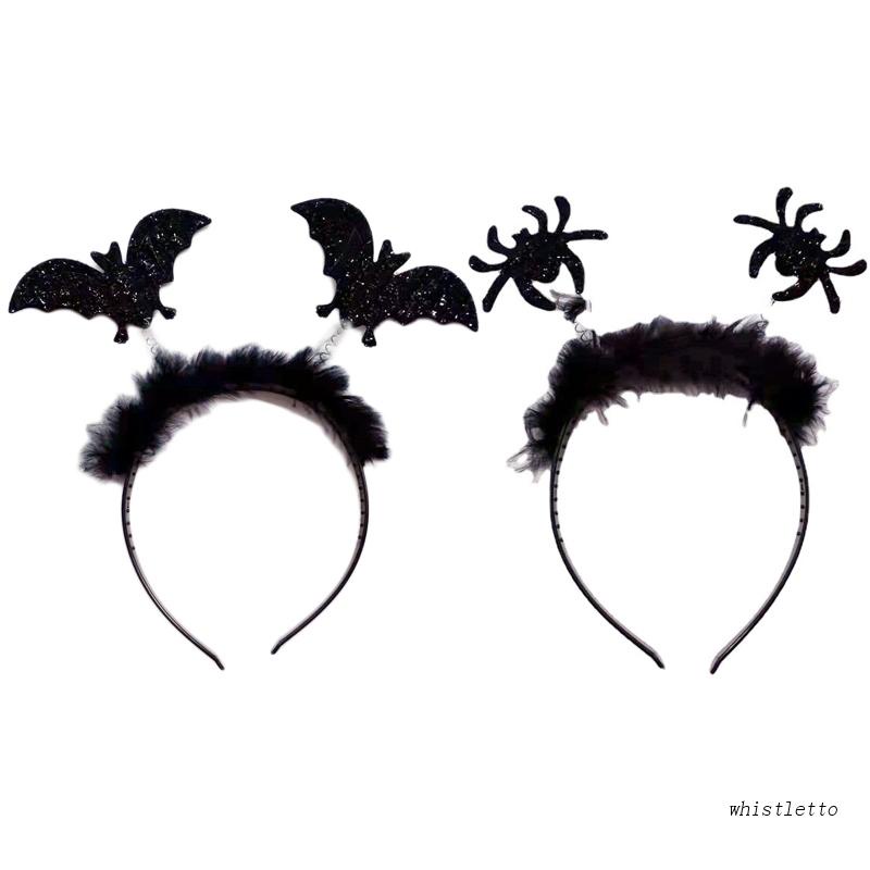 Băng Đô Cài Tóc Hình Dơi / Nhện Màu Đen Hóa Trang Tiệc Halloween