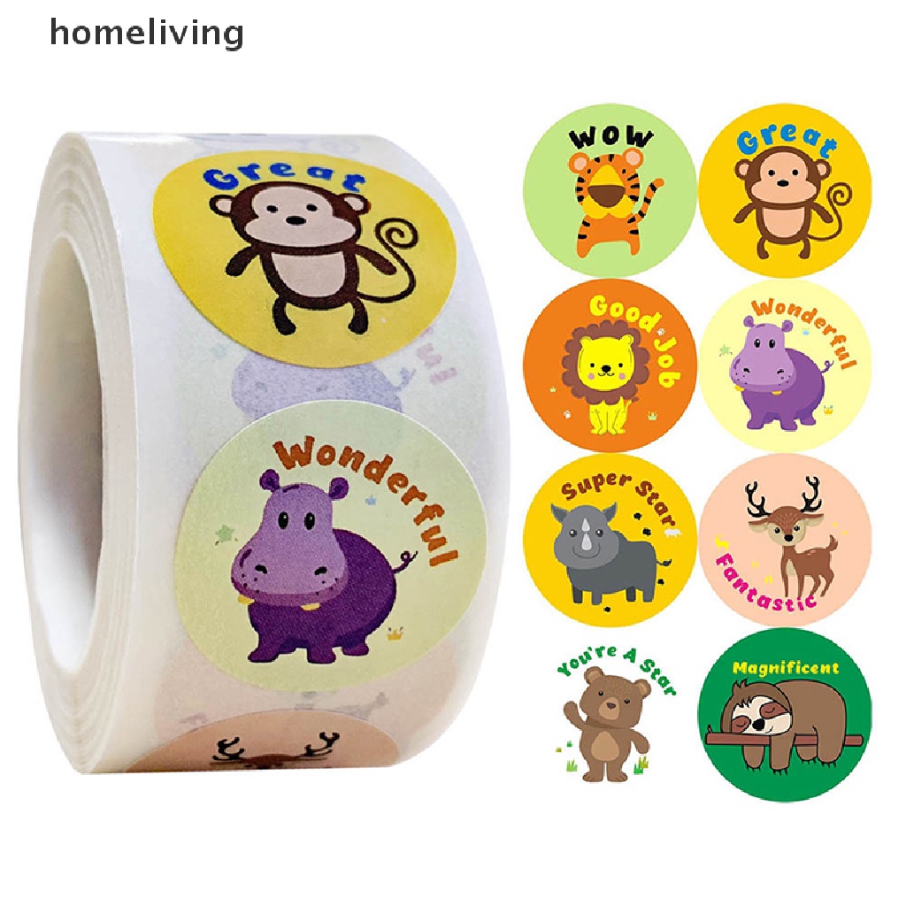 Cuộn 500 Hình Dán Động Vật Dễ Thương Trang Trí Sổ Tay
