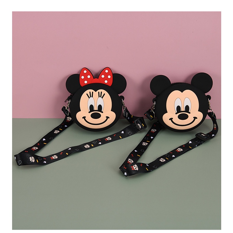 Túi Đeo Chéo Vai Bằng Silicon Hình Mickey Minnie Dành Cho Bé Gái