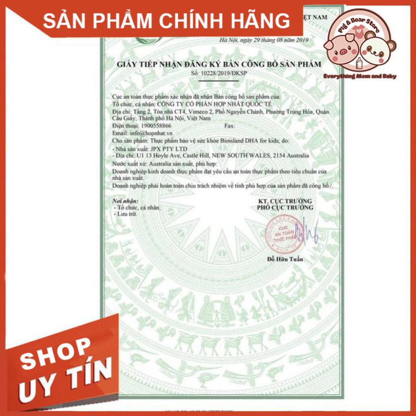 (CHUẨN AIR) DHA Xanh BIO ISLAND Cho bé từ 7 Tháng (60 viên)