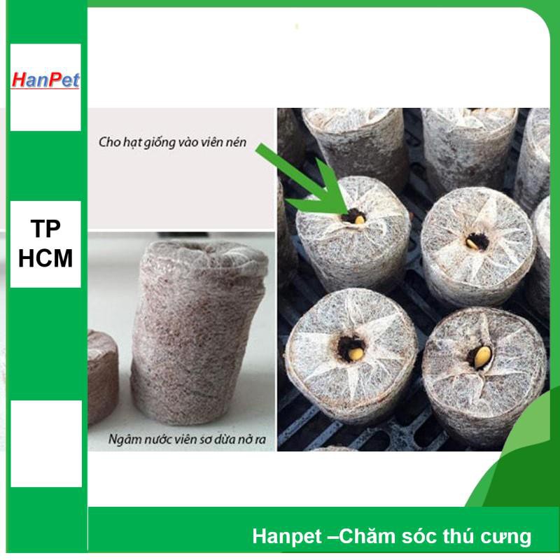 Hanpet.GV- Bộ 10 Viên nén xơ dừa để ươm hạt và kích thích nảy mầm