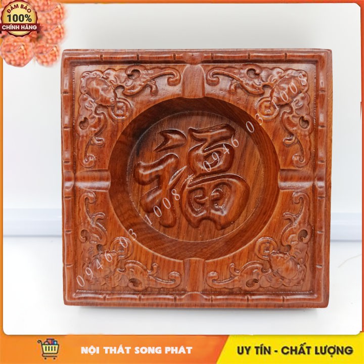 Gạt Tàn Gỗ Hương Hình Vuông FREESHIP Bộ gạt tàn tiện nghi cao cấp