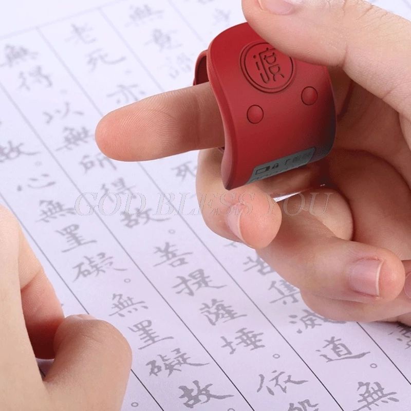 Máy đếm số lượng đếm nhẩm đếm số bấm số niệm Phật ký số, loại đeo ngón tay có đèn