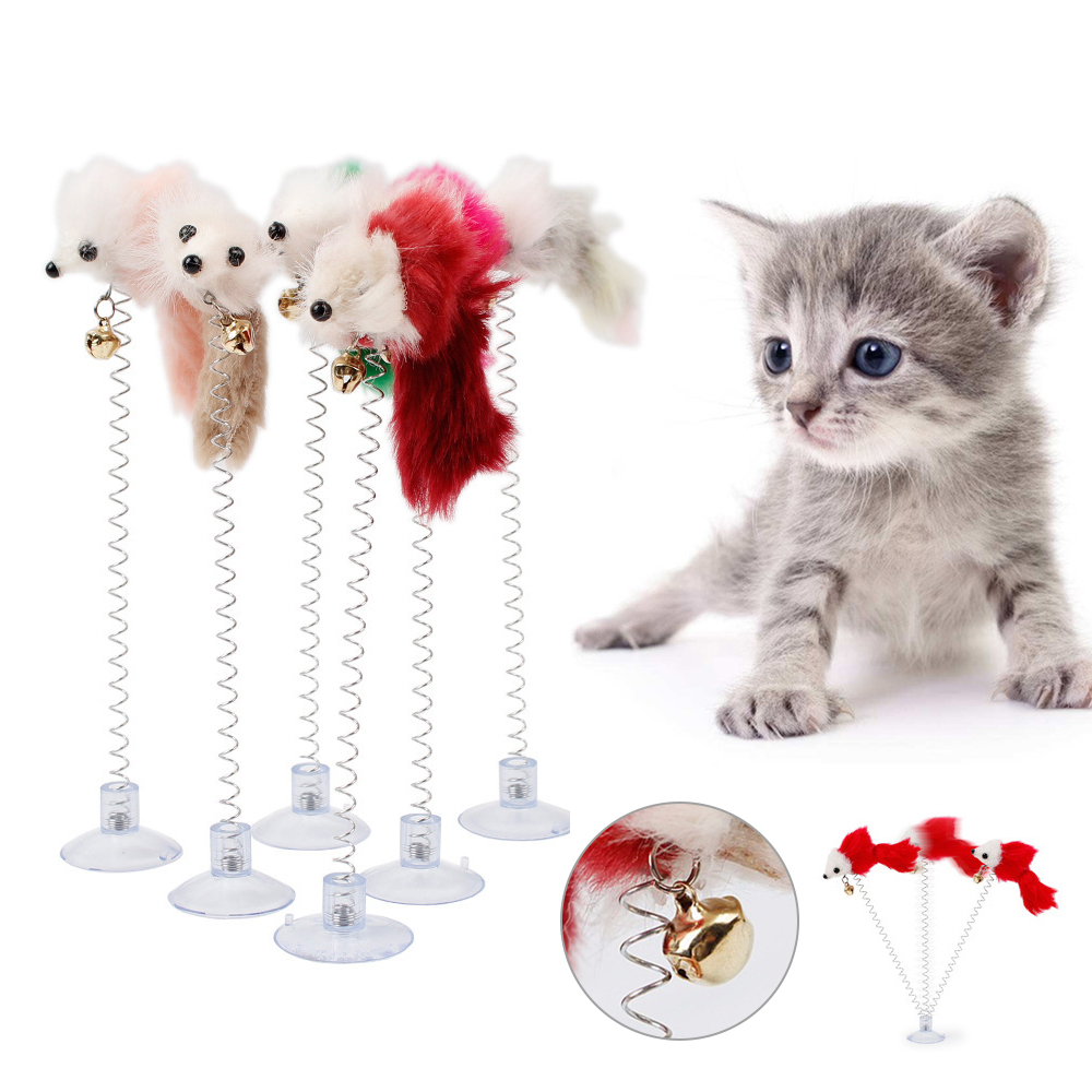 Đồ chơi cào móng hình chuột lò xo cho thú cưng