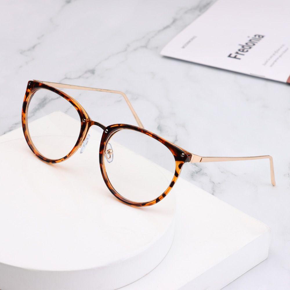 EUTUS Kính Mát Gọng Kim Loại Họa Tiết Da Báo Thời Trang