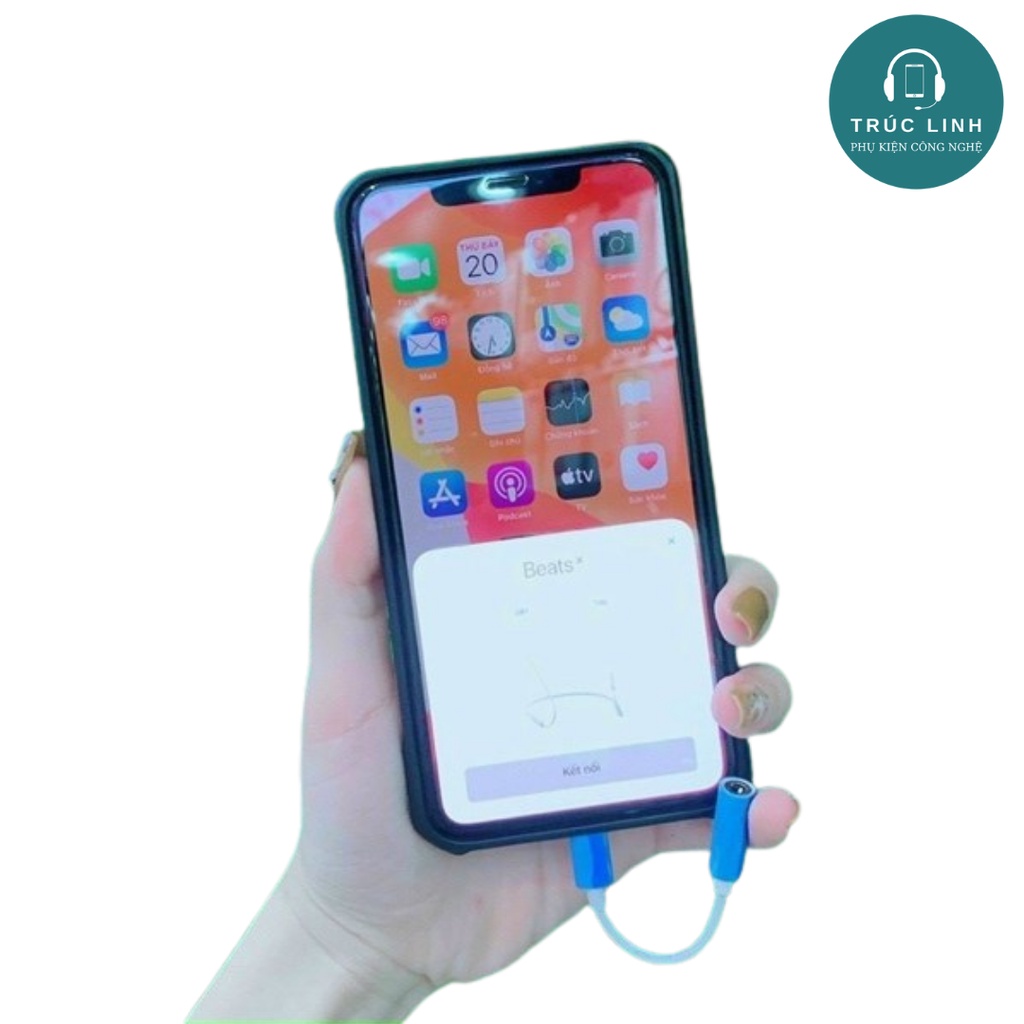 Cáp Chuyển Cổng Lighting Sang Cổng Tai Nghe 3.5mm Kết Nối Bluetooth Hỗ Trợ Mic - Bảo Hành 6 Tháng 1 Đổi 1