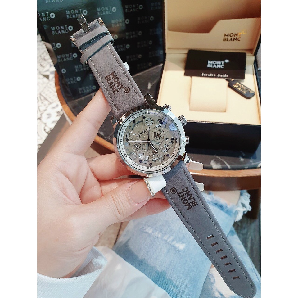 Đồng Hồ Nam MontBlan Chronograph MBDN07 , Lịch Trăng , Dây Da , Size 44mm