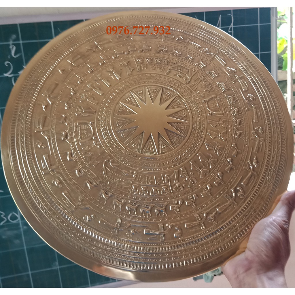 Mặt trống đồng vàng đk 40cm, bán mặt trống đồng, mat trong dong