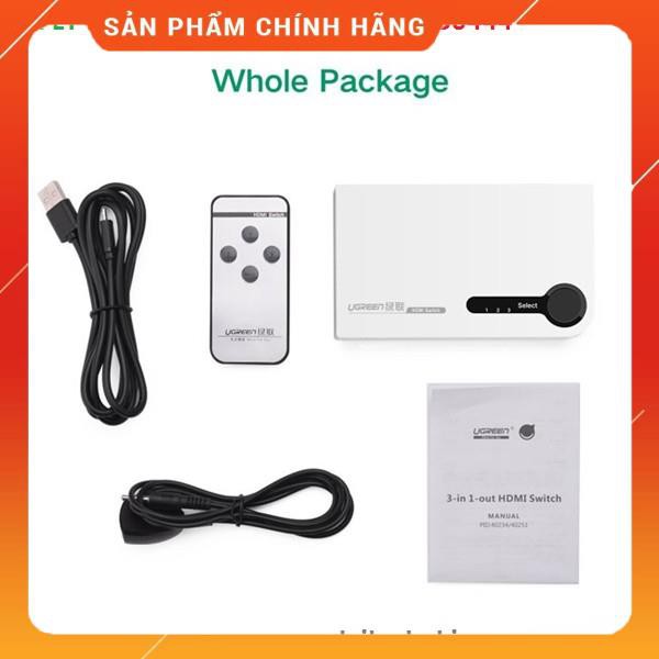 Bộ gộp HDMI 3 vào 1 ra hỗ trợ 3D full HD Ugreen 40251 dailyphukien
