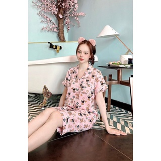 Đồ bộ lụa Mango lửng cổ Sen !! Hình và mẫu chụp là ẢNH THẬT 100%