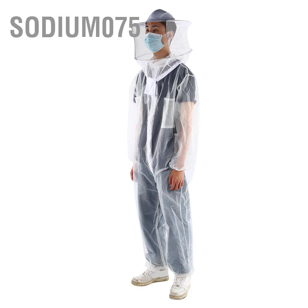 Sodium075 Anti Bee Biting Transparent One-Piece Nylon Mesh Beekeeping Suit Clothing Clothes Supplies
