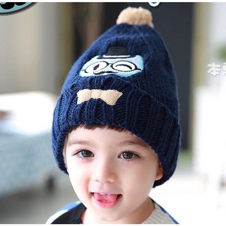 Mũ len cho bé, mũ len gấu ngộ nghĩnh đáng yêu 3- 24 tháng - BOBBI VN