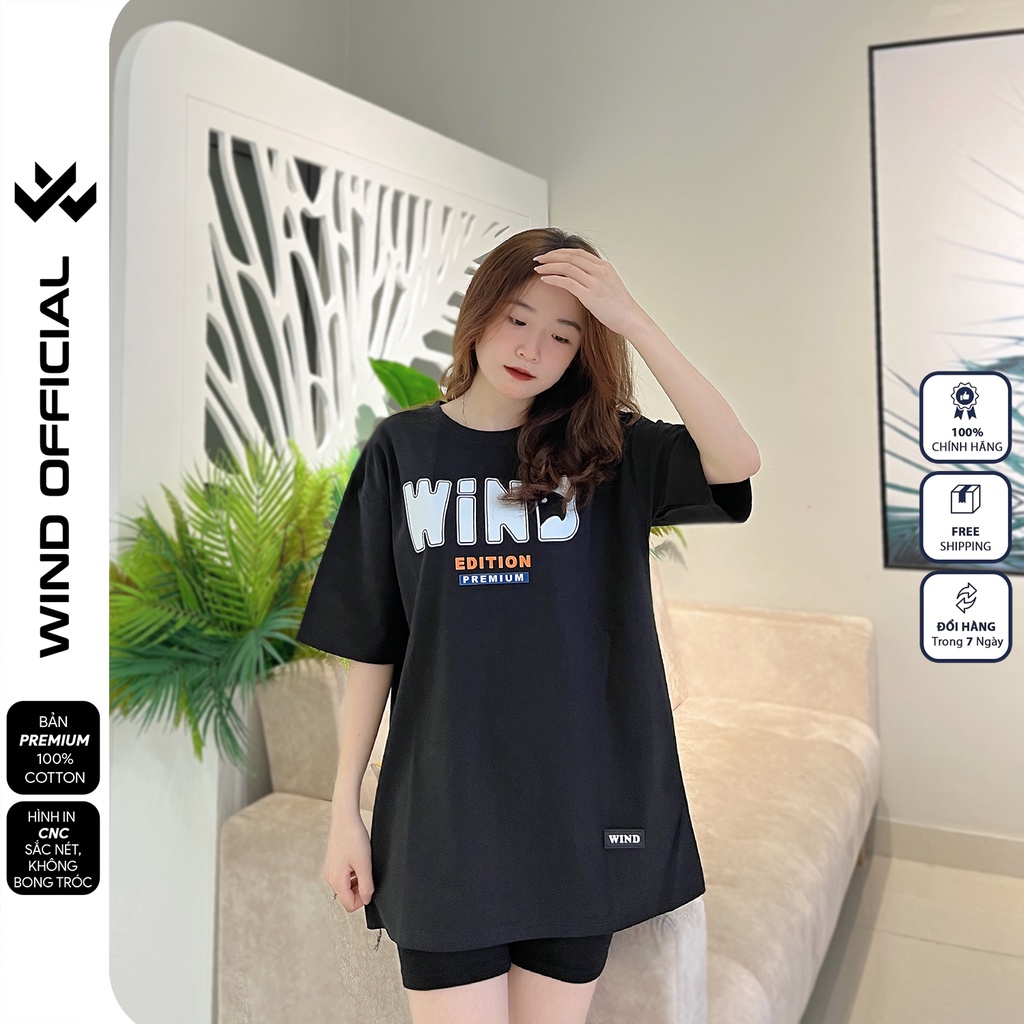 5Áo thun tay lỡ form rộng WIND phông unisex 65% Cotton Edition nam nữ oversize ulzzang