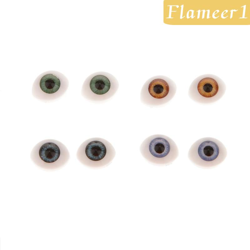 1 [flameer1] 4 Cặp Mắt Nhựa 5mm Làm Búp Bê 4 Màu