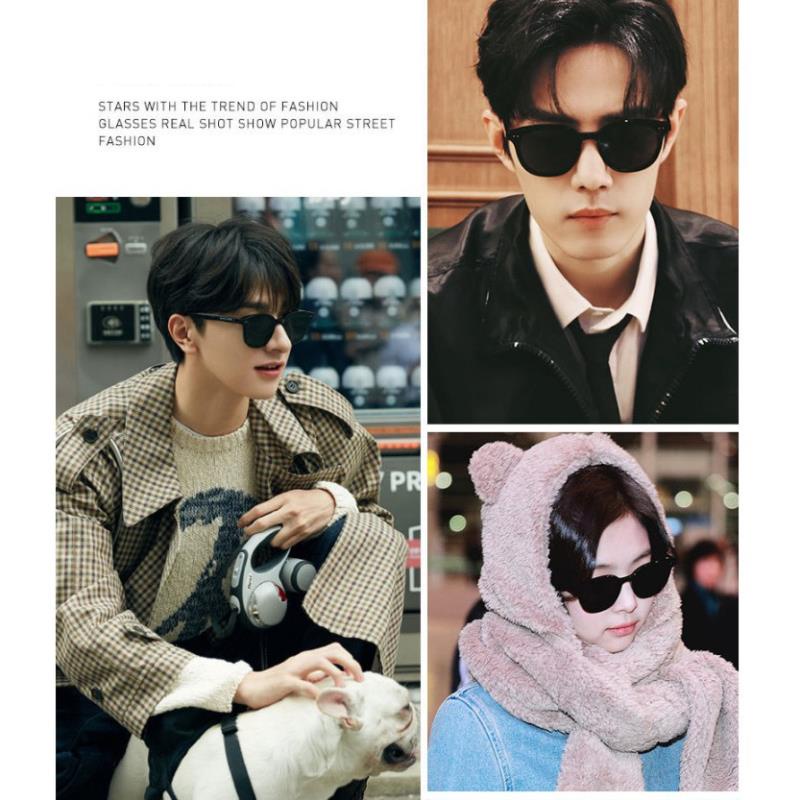 Kính râm nam nữ đen vàng, Mắt kính thời trang gọng đẹp chống uv400 - K350 shop377