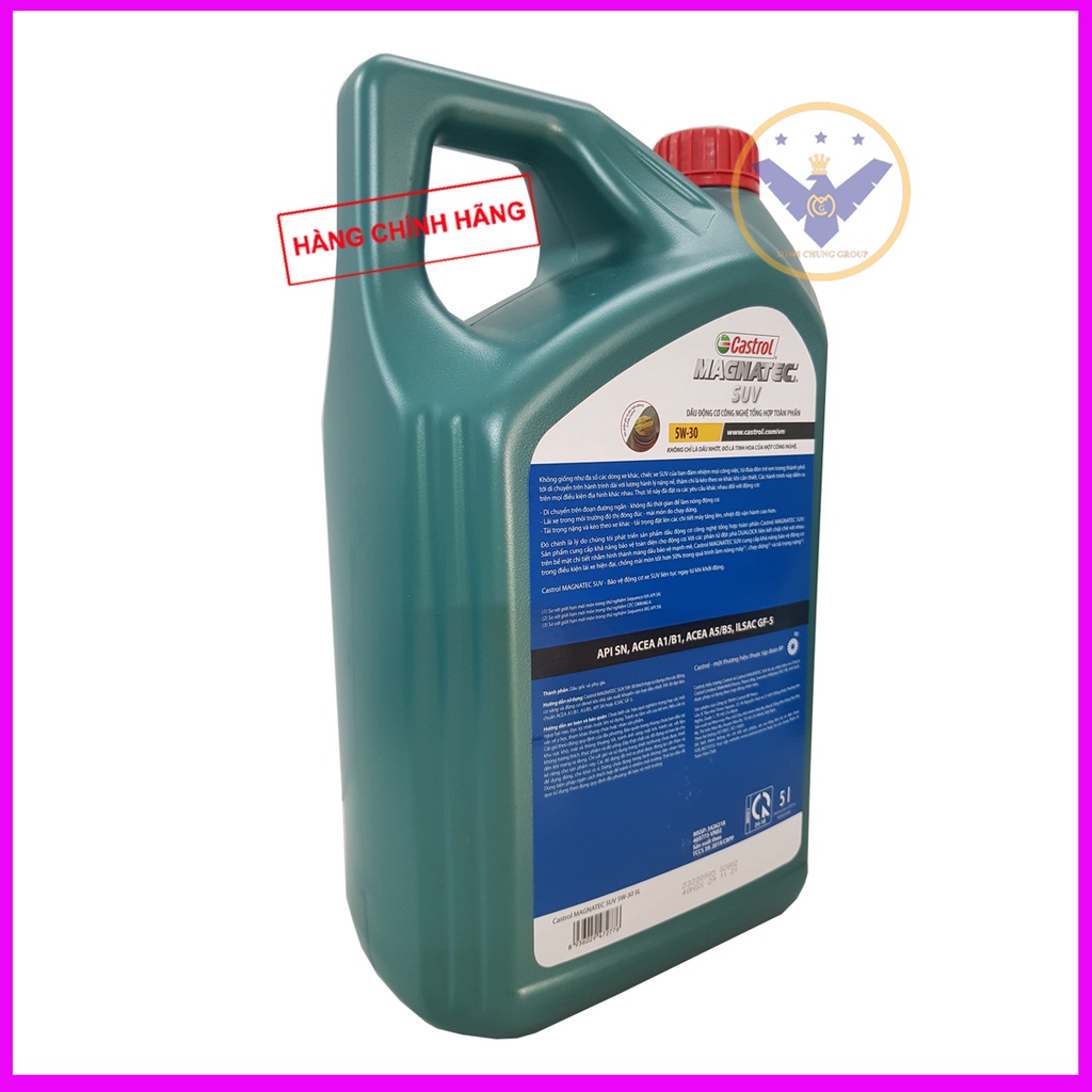 Dầu nhớt Castrol Magnatec SUV 5w30 can 5L - Hàng chính hãng - Dầu tổng hợp toàn phần