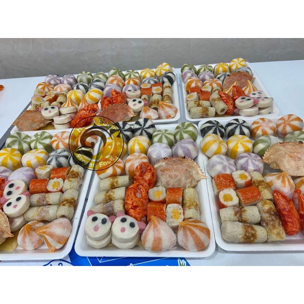 Tổng hợp các loại combo viên thả lẩu Malaysia cao cấp - khay 500g từ 5-11 loại tùy nhãn hiệu.