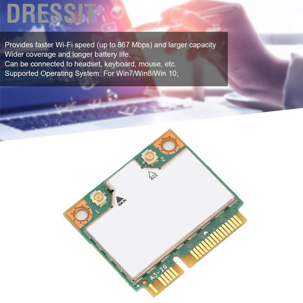 Card Mạng Không Dây Wifi + Bt4.0 Mini Pci E 867mbps 7260hmw 04x6010