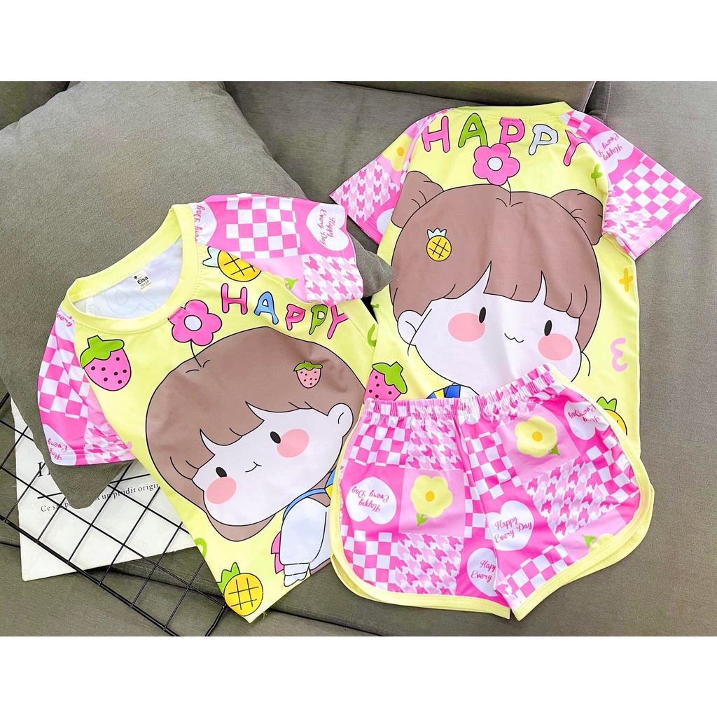 [8-40Kg] Bộ đồ bé gái quần đùi in hình 3D HOT TREND chất vải mềm mịn thoáng mát được các bé yêu thích BGS11