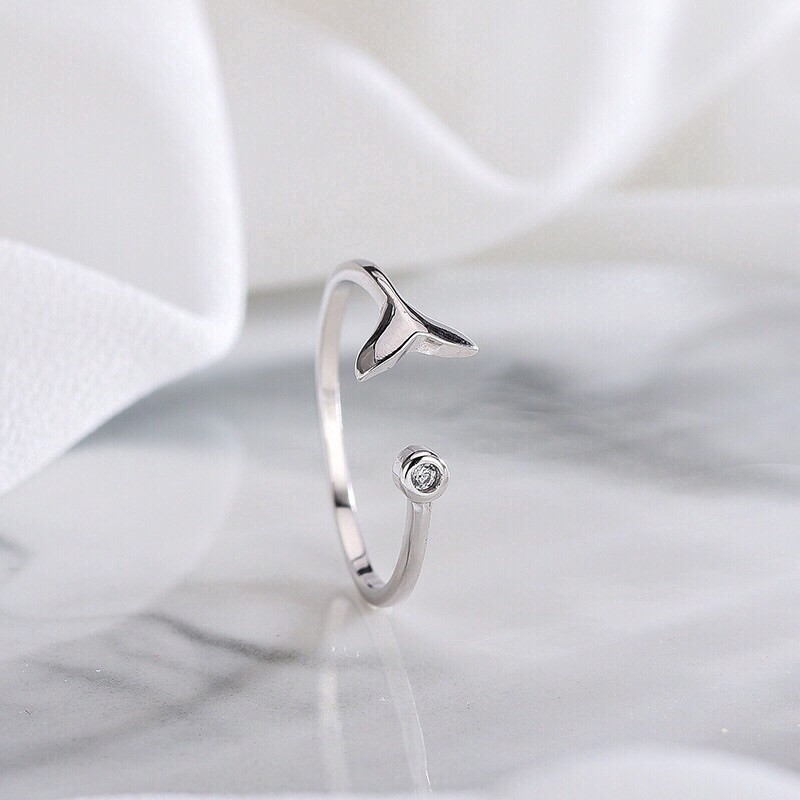 Nhẫn đuôi cá xinh xắn - LINH'S MIU SILVER - Nhẫn nữ bạc ta