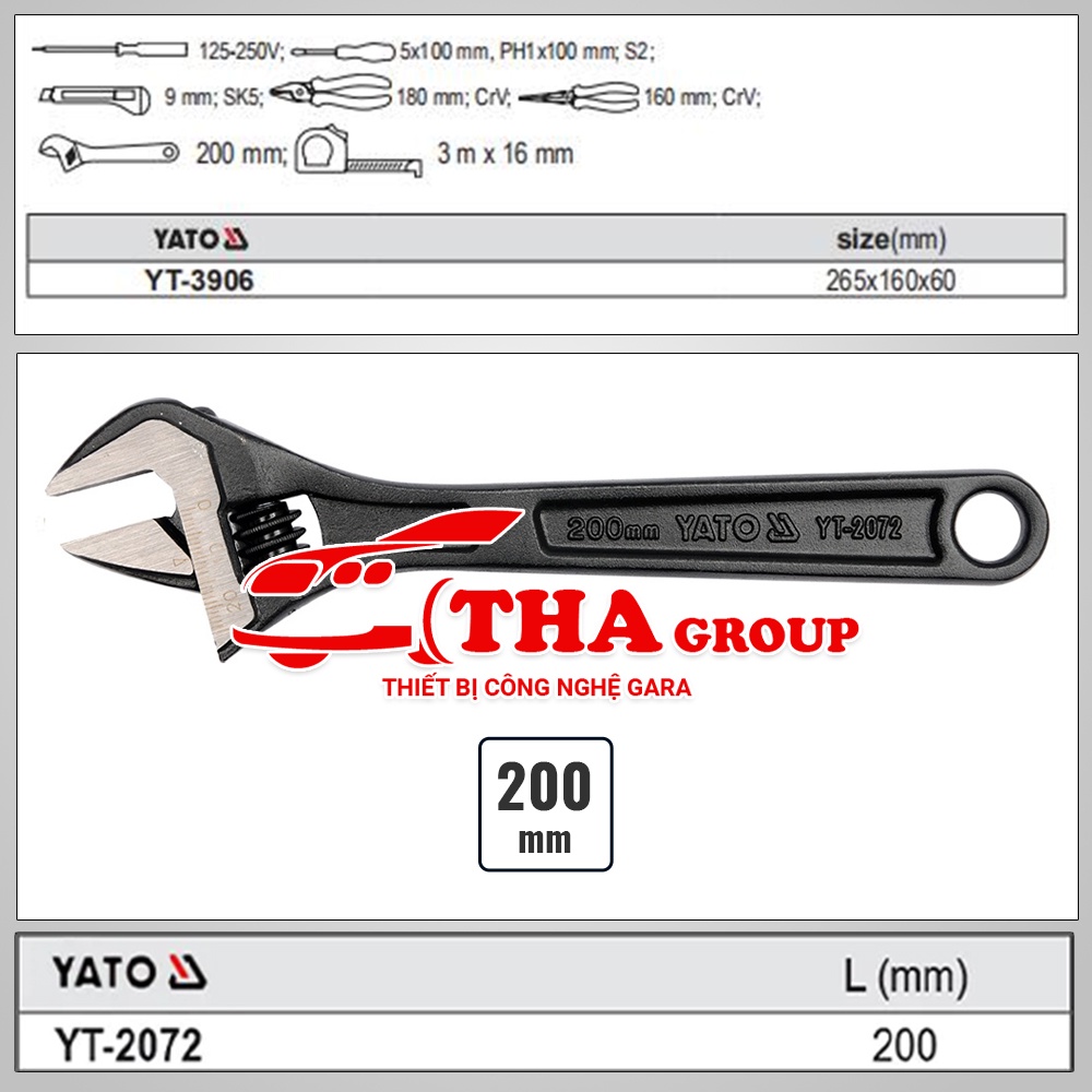 BỘ DỤNG CỤ SỬA CHỮA TỔNG HỢP 8 CHI TIẾT YATO YT-3906