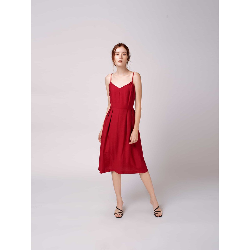 Đầm Dây Vải Tơ Xước Đỏ - YV LE & CO | BigBuy360 - bigbuy360.vn