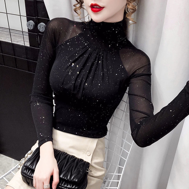 Áo Ren Lưới Cao Cấp Ôm Dáng Phong Cách Retro Pháp Gợi Cảm Cho Nữ