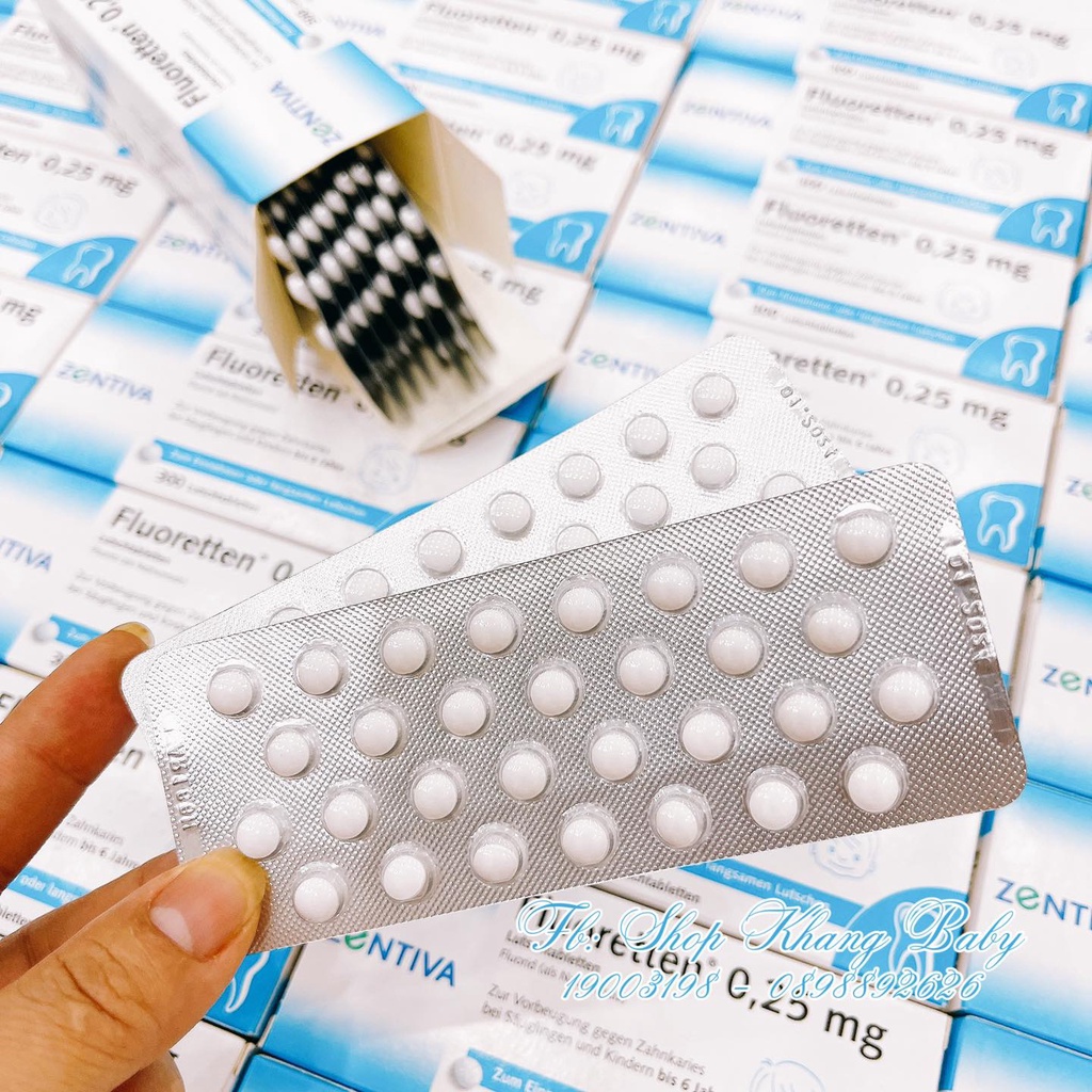 Viêm ngậm chống sâu răng fluoretten 0,25mg 300 viên - Shop Khang Baby