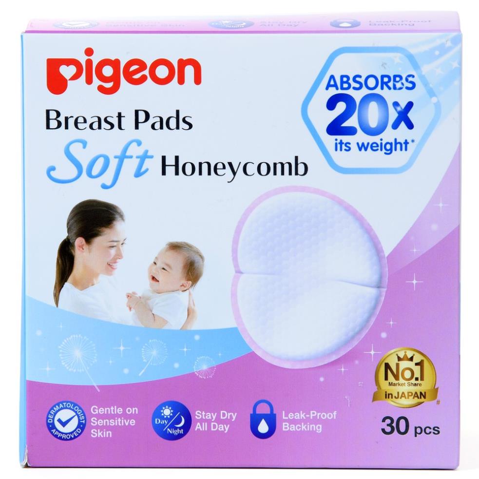 Miếng Lót Thấm Sữa Pigeon, Thấm Lót Sữa 3D Siêu Mềm ( Hộp 30 Miếng )