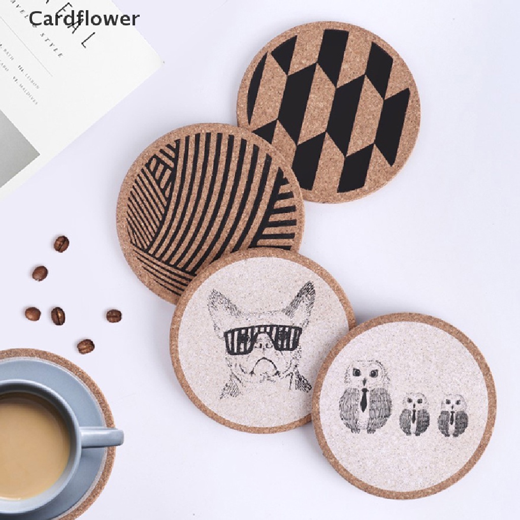 Tấm lót ly nước hình tròn chống trượt trang trí nhà cửa tiện dụng