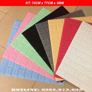 [ Sốc Sốc Sốc Sốc ] XỐP DÁN TƯỜNG 3D GIẢ GẠCH TRANG TRí CÓ KEO DÁN SẴN 70 x 77 độ dày 3mm - Có keo dán sẵn