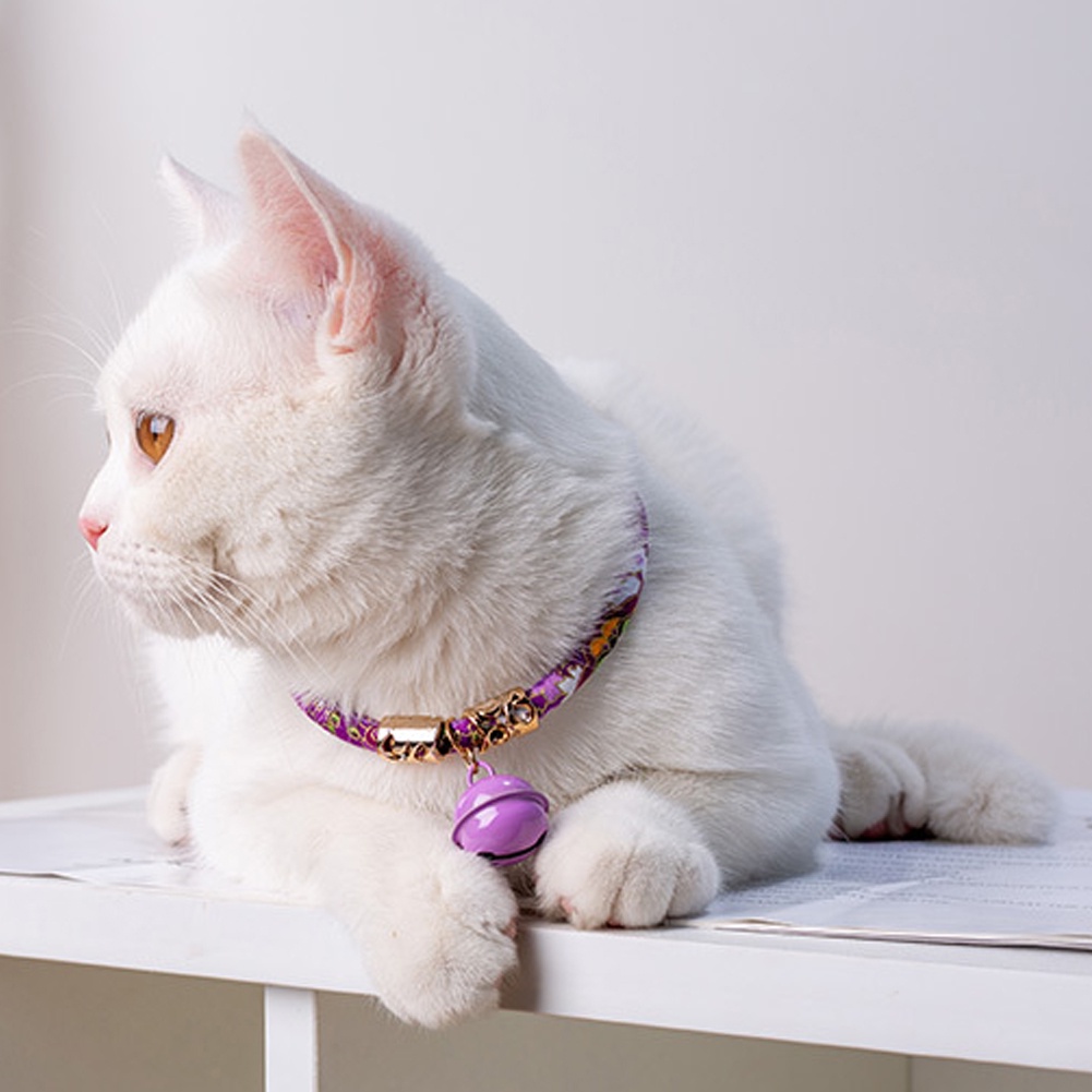 Vòng đeo cổ mèo kiểu cổ điển có thể điều chỉnh của Nhật Bản có chuông