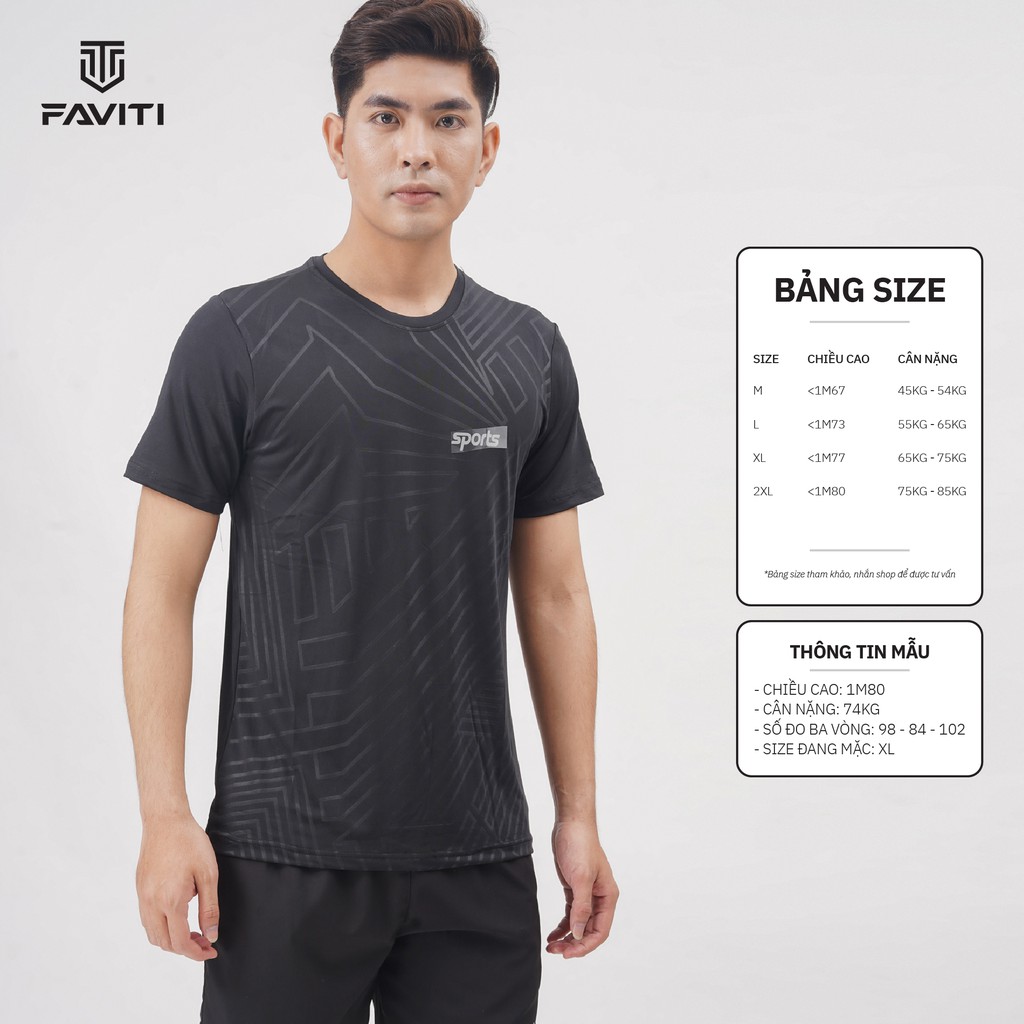 Áo Thể Thao Nam có cổ tròn ngắn tay thun lạnh đẹp cao cấp FAVITI ATT133 | BigBuy360 - bigbuy360.vn