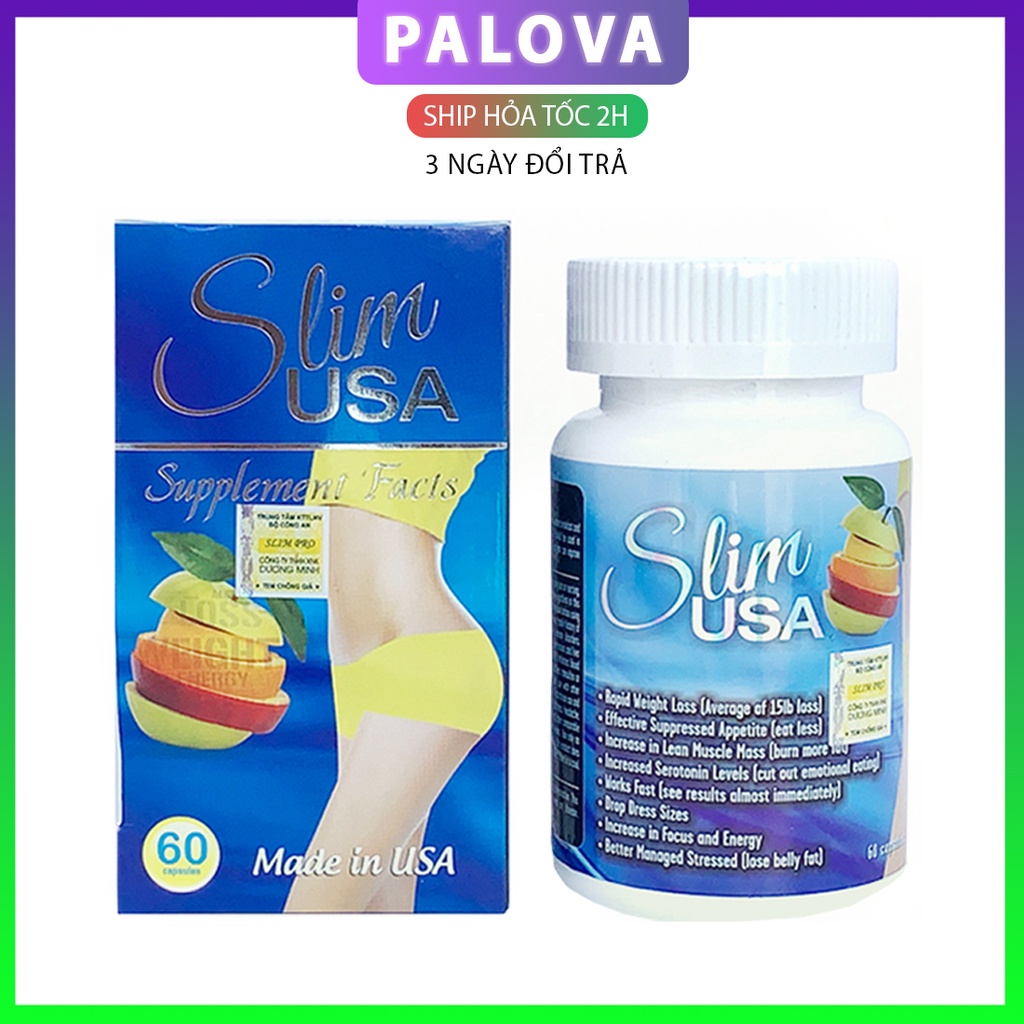 Viên Uống Hỗ Trợ Giảm Cân Slim USA Của Mỹ, 60 viên Minh Khang Minh Khangg MKPHA