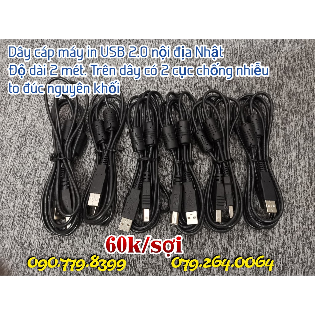 Cáp USB 2.0 máy in từ A ra B nội địa Nhật