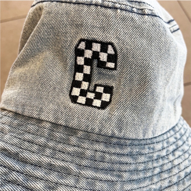 Nón Tai Bèo Họa Tiết Chữ C Phong Cách Cao Bồi Hàn Quốc Cho Nữ